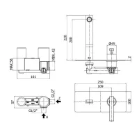 Miscelatore lavabo incasso Elys completo di corpo interno ELY105CR