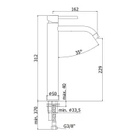 Light miscelatore lavabo prolungato con scarico Clic-Clac 1"1/4G LIG081KCR