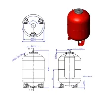 MAXIVAREM LR CE vaso espansione per riscaldamento da 50 litri, attacco 3/4", pressione massima 6bar UR050271CS000000