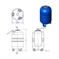 Vaso di espansione multifunzione MAXIVAREM LC CE a membrana sostituibile da 60 litri, con flangia avvitata UC060362S4000000