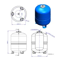 MAXIVAREM LC CE vaso espansione multifunzione da 80 litri, attacco 1", pressione massima 10bar UC080362S4000000