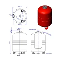 MAXIVAREM LR CE vaso espansione per riscaldamento da 100 litri, attacco 1", pressione massima 6bar UR100371CS000000