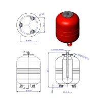 MAXIVAREM LR CE vaso espansione per riscaldamento da 150 litri, attacco 1"1/2, pressione massima 6bar UR150471CS000000