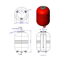 MAXIVAREM LR CE vaso espansione per riscaldamento da 250 litri, attacco 1"1/2, pressione massima 6bar UR250471CS000000