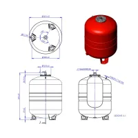 MAXIVAREM LR CE vaso espansione per riscaldamento da 80 litri, attacco 1", pressione massima 6bar UR080371CS000000