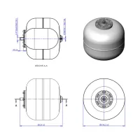 Vaso di espansione multifunzione EXTRAVAREM LC a membrana sostituibile da 24 litri, con flangia aggraffata S2024263S4000000