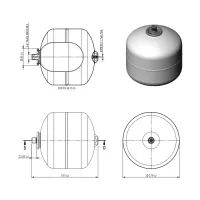 Vaso di espansione multifunzione EXTRAVAREM LC a membrana fissa da 12 litri, con flangia aggraffata R1012223S4000000