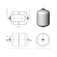 Vaso di espansione multifunzione EXTRAVAREM LC a membrana fissa da 18 litri, con flangia aggraffata R1018223S4000000