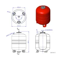 SOLARVAREM CE vaso espansione per impianti solari da 80 litri, attacco 3/4", pressione massima 10bar R8080281S4000000