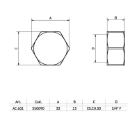 AC 601 Tappo femmina 3/4" 550090