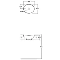 Lavabo da appoggio REEMA bianco alpino, dim. 395 x 325 mm LARE00001