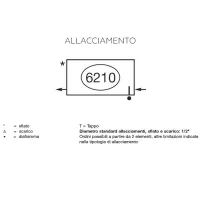 Radiatore tubolare multicolonna Zehnder Charleston 2200 da 2 colonne, 6 elementi, H.2000 mm - Colore bianco RAL9016 - Allacciamento: 6210 2200-006-6210-9016