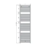 Radiatore termoarredo scaldasalviette in acciaio bianco Zehnder Toga dim. 1800x500 mm - Allacciamento S035 TG-180-050-S035-9016