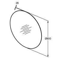 Ideal Standard Conca specchio sospeso rotondo ø 80 cm, con luce a led perimetrale T3958BH