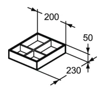 Ideal Standard accessorio interno per cassetti P.24 L.20 H.5 cm in legno massello, universale, laccato colore antracite finitura opaco T3980Y2