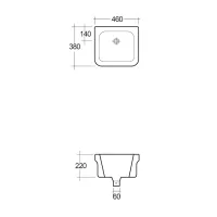 Lavabo lavamani Pinarella Sink 46 cm bianco alpino PIWB00004