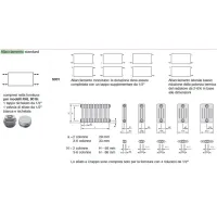 Radiatore tubolare multicolonna Zehnder Charleston 2086 da 2 colonne, 20 elementi, H.858 mm - Colore bianco RAL9016 - Allacciamento: S001 2086–20–S001–9016