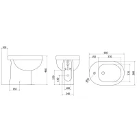 408TH Bidet serie Senior 46. Altezza cm 46 dal piano di calpestio 408TH