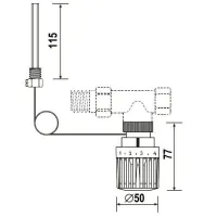 T100R-AA Testina termostatica con sensore remoto a liquido, con pozzetto T100R-AA