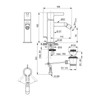 Ideal Standard Joy miscelatore monocomando bidet, con scarico, finitura cromo BC784AA