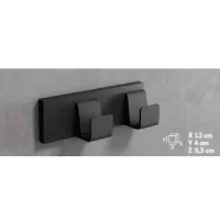 Perno appendiabiti doppio. Nero opaco. Dim. 12 x 4 cm R90AKFPAQM2-H