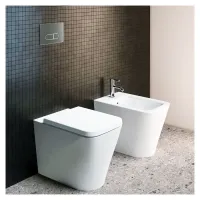 Ideal Standard Blend Cube vaso a terra AquaBlade universale, a filo parete, senza brida e senza sedile, colore bianco finitura lucido T368801