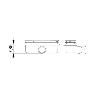 Ideal Standard Ultraflat New piletta rettangolare ispezionabile, con coperchio in ABS L.212 P.69 mm, finitura cromo T4493AA