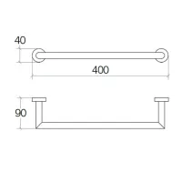 Portasalviette 400 mm in ottone verniciato nero 5210.22