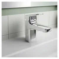 Ideal Standard Ceraplan miscelatore monocomando per lavabo, con scarico, con aeratore 5 l/min e fissaggi EasyFix, finitura cromo BD214AA