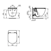 Ideal Standard Tesi vaso sospeso AquaBlade con sedile slim senza chiusura rallentata, colore bianco T354701