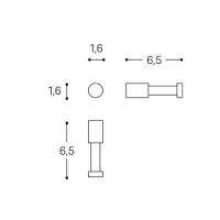 Logic appendino appendiabiti nero satinato - Misura 20 x 65 x 20 mm WJC226A0021036