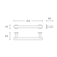 Architect portasalviette / asciugamani cromato - Misura 415 x 85 x 45 mm WJC205A0064001