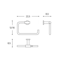 Architect portasalviette anello cromato - Misura 225 x 85 x 120 mm WJC205A0071001