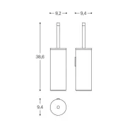 Logic portascopino inox lucido - Misura 95 x 95 x 390 mm WJC226A0097002