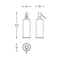 Kubik dispenser sapone da appoggio cromato - Misura 90 x 90 x 230 mm WJP036A7832001