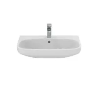 Ideal Standard I.LIFE A lavabo sospeso o da appoggio L.65 cm, monoforo, con troppopieno, colore bianco finitura lucido T451001