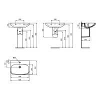 Ideal Standard I.LIFE A lavabo sospeso o da appoggio L.65 cm, monoforo, con troppopieno, colore bianco finitura lucido T451001