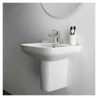 Ideal Standard I.LIFE A lavabo sospeso o da appoggio L.65 cm, monoforo, con troppopieno, colore bianco finitura lucido T451001