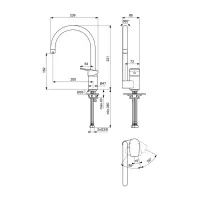 Ideal Standard Ceraplan miscelatore da appoggio su lavello h.32 cm, con sistema Eko, bocca girevole e tubolare, finitura cromo BD339AA