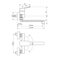 Ideal Standard Ceraplan miscelatore a parte per lavello, con sistema Eko, bocca girevole, finitura cromo BD340AA