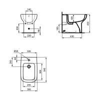 Ideal Standard I.LIFE A bidet a terra, a filo parete, universale, con troppopieno, monoforo, colore bianco finitura lucido T464101