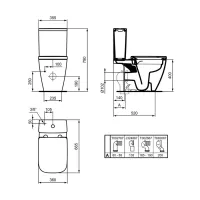 Ideal Standard I.LIFE cassetta con batteria double flush per vaso a terra, colore bianco finitura lucido T472301