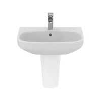 Ideal Standard I.LIFE A lavabo sospeso o da appoggio L.55 cm, monoforo, con troppopieno, colore bianco finitura lucido T451201