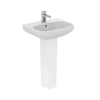 Ideal Standard I.LIFE A lavabo sospeso o da appoggio L.55 cm, monoforo, con troppopieno, colore bianco finitura lucido T451201