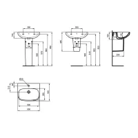 Ideal Standard I.LIFE A lavabo sospeso o da appoggio L.55 cm, monoforo, con troppopieno, colore bianco finitura lucido T451201