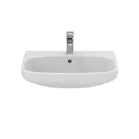 Ideal Standard I.LIFE A lavabo sospeso o da appoggio L.60 cm, monoforo, con troppopieno, colore bianco finitura lucido T451101