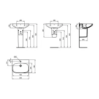 Ideal Standard I.LIFE A lavabo sospeso o da appoggio L.60 cm, monoforo, con troppopieno, colore bianco finitura lucido T451101