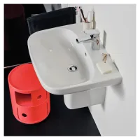 Ideal Standard I.LIFE A lavabo sospeso o da appoggio L.60 cm, monoforo, con troppopieno, colore bianco finitura lucido T451101