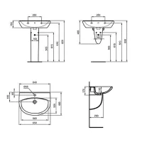 Eurovit colonna per lavabo bianco R206601