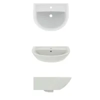 Ideal Standard Eurovit - Lavabo 600x470 mm, con troppopieno e foro per miscelatore, bianco W332301